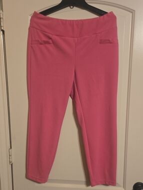 Large Soho Women's Pink Pull-On Ponte Pants
